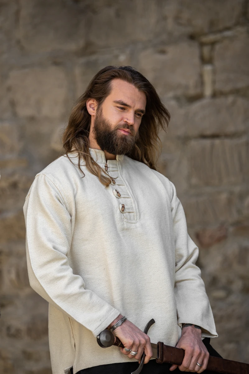 Camisa de algodón pesado  (Natural, S)